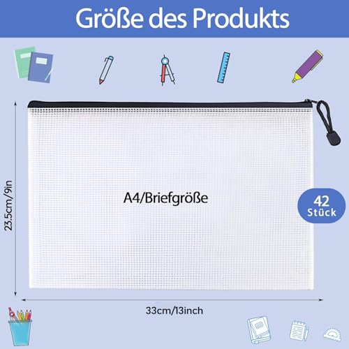 Evita pérdidas con este bolsillo con cremallera A4 impermeable para tus documentos 2