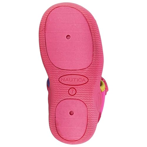 Nautica Kids Protective Water Shoe,Closed-Toe Sport Sandal For Boys and Girls-Kettle Gulf-Neon Pink Multi Binding Size-104