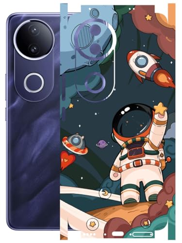 Image of AtOdds - Full Body Back Screen Guard Protector Film - Lamination Wrap Skin Sticker Compatible with VIVO T4R (5G) | Scratchproof Matte Finish (Space)