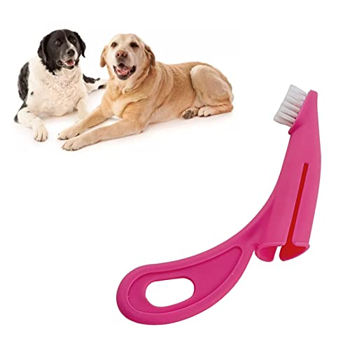 Image of Dog Toothbrush, Tooth Brushing Kit for Dog Teeth Cleaning - Dental Care for Puppies, Cats & Small Pets, Nylon Remove Ergonomic Dog Finger Toothbrush (Red)
