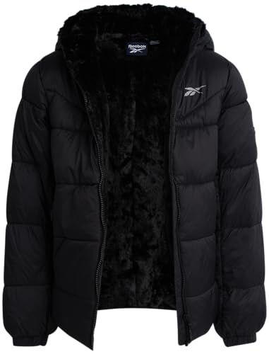 Image of Reebok Girls Winter Coat - Heavyweight Quilted Sherpa Lined Parka Puffer Jacket - Warm Winter Jackets for Girls