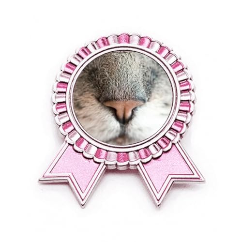 Pin's photo d'animaux rose en métal M parfait pour personnaliser votre veste en jean en balade