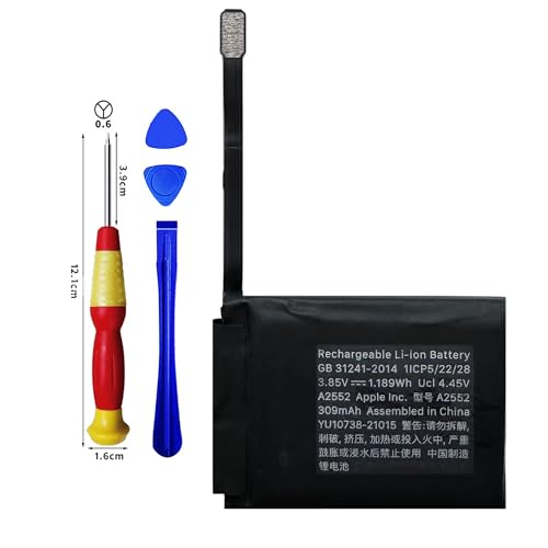 Vvuilsty A2552 Replacement Battery for Watch Series 7 45mm A2478,Rechargeable 0 Cycle Battery Compatible with Apple Watch Series 7 45mm A2478 with Repair Tool Kits