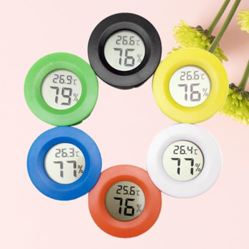 Artibetter LCD液晶搭載の丸型ミニ温湿度計 2 in 1機能室内や爬虫類飼育用に最適な電子式湿度温度計 コンパクトサイズシガールームやペットタンクに便利なデジタル表示モデル ランダムカラー
