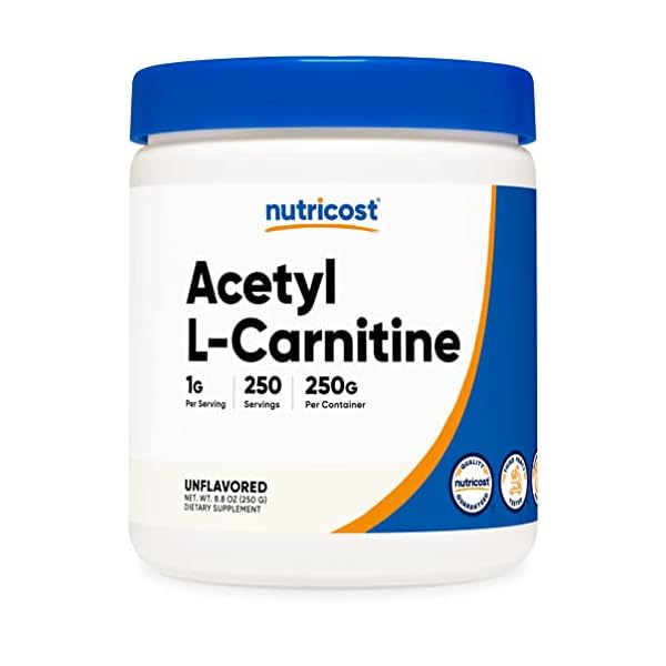 Nutricost Acetyl L-Carnitine (ALCAR) 250 Grams Powder - 1G Per Serving - 250 Servings
