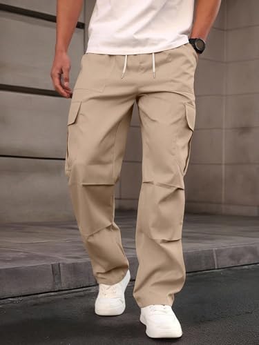 Image of JVX Men Cargo ||Cotton Cargo Pants || Casual Trousers | Comfortable Lower for Men | Breathable Pants with Multi Pockets & Drawstring Elastic Waistband (CARGO-05)
