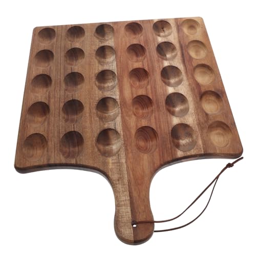 OKUMEYR Reversible Wooden Deviled Holder Tray Multi-functional Serving Platter for Parties and Gatherings Space-saving Design for Kitchen Organization Wood Construction