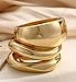 Chunky Gold Bangle Bracelets for Women, 14k Gold Plated Dainty Cuff Stackable Bangles Set, Trendy Bracelet Stack Fashion Jewelry Gifts (02-GOLD)
