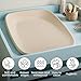 Nattou Softy Changing Pad - Wipeable Baby Changing Mat- Durable, Water-Resistant, Cocoon Shape with Honeycomb Bottom Grips BPA-Free, Assimilates Room Temperature - Beige