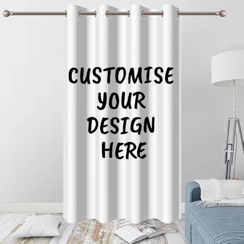 SDOTPMT 107x160cm Tende per finestre personalizzate, tende personalizzate con foto, testo e logo, tende oscuranti a isolamento termico per il soggiorno e la camera da letto, 1 pannello