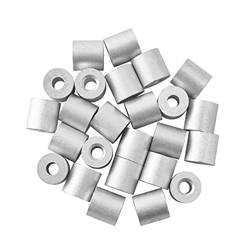 Manguito redondo de aluminio de 6 mm para cable de acero en pack de 25 unidades