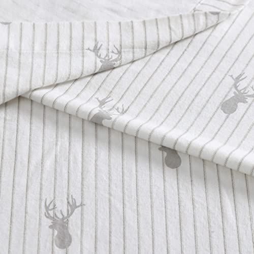Eddie Bauer - Queen Sheets, Cotton Flannel Bedding Set, Brushed For Extra Softness, Cozy Home Decor (Deer Lodge, Queen) #TOP3