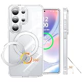 Fadkzyxr Galaxy S26 Ultra 用 ケース「MagSafe対応・最新型360°定点回転スタンド」ワイヤレス充電 縦横両対応 リング付き 透明 黄ばみ防止 ギャラクシー S26 ウルトラ/SC-53G / SCG37 用 スマホケース レンズ保護 耐衝撃 マグネット搭載 マグセーフ機能 ギャラクシー S26 Ultra 携帯カバー【クリア】