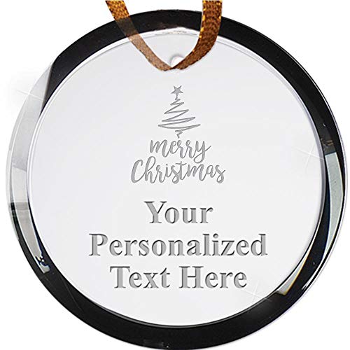 Crown Awards Personalized Crystal Ornament, Custom Engraved Christmas Tree Ornament Prime