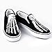 Skeleton Feet Slip-on Sneakers Hand Painted Artwork Shoes Funny Skull Walking Canvas Shoes Custom Handmade Black