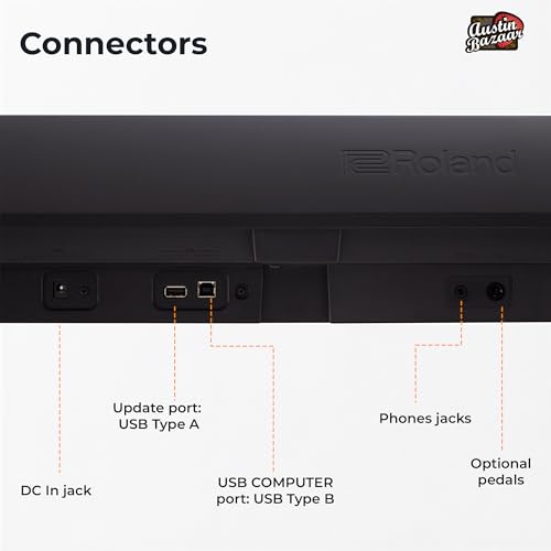 Image of Roland FP-10 88-Key Digital Piano - Black Bundle with Adjustable Stand, Bench, Sustain Pedal, Instructional Book, Online Lessons, Instructional DVD, and Austin Bazaar Polishing Cloth