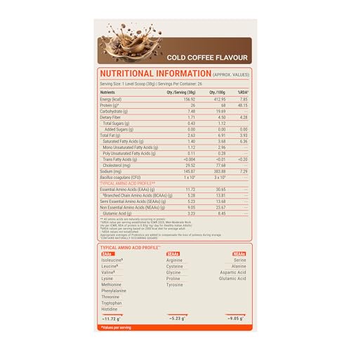 Image of FUELONE Alpha Max Protein Powder (Cold Coffee, 1kg / 2.2lbs) | 26g Protein Per Scoop