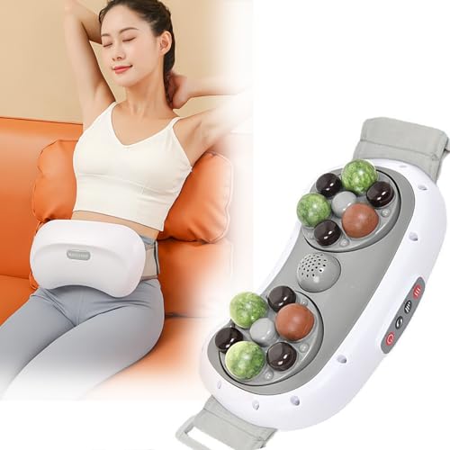 Bianstone Abdominal Massage Device, Double-head Hot Compress Lumbar Massager, Forward and Reverse Kneading, 12 Magnets Assist, Dredge Muscles and Relieve Stress