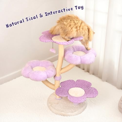 Árbol para Gatos Tejido con Flor, 35.4 Pulgadas miniatura 4