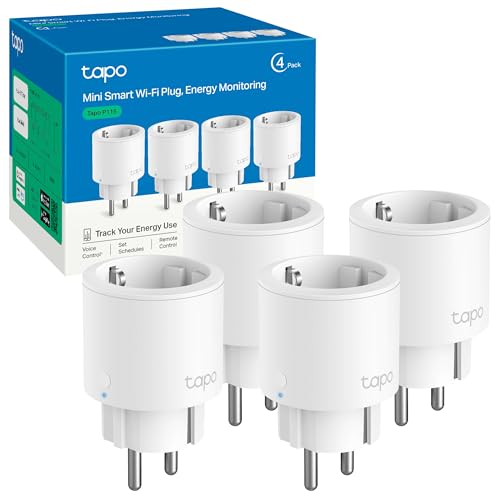 Tapo P115 (4 paquetes) – Mini enchufe inteligente Wi-Fi con monitoreo de energía, programación encendido/apagado, ahorro de energía, compatible con Alexa y Google Home, blanco