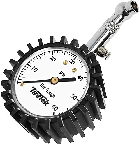 Tire Pressure Gauge 0-60 PSI - Tire Gauge for Car, SUV, Truck & Motorcycle - Heavy Duty Air Pressure Gauge ANSI Certified