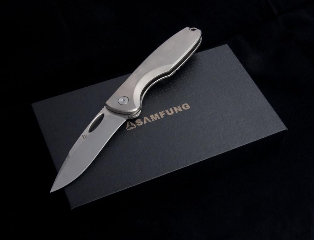 Coltello tascabile pieghevole D2 Lama Titanio Maniglie EDC Coltello per Outdoor Camping Regali