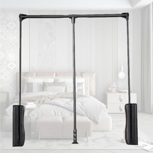 Tringle de placard rétractable en aluminium pour réparer une penderie affaissée ou trop petite