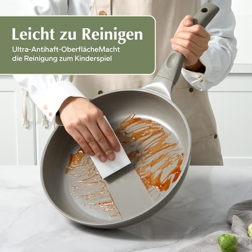 Redchef Antihaft Beschichtet Bratpfanne 24cm, Keramik Pfanne Induktion, Omelette Pfanne, PTFE-frei PFAS-frei PFOA-frei, Kratzfest Spülmaschinenfest 5