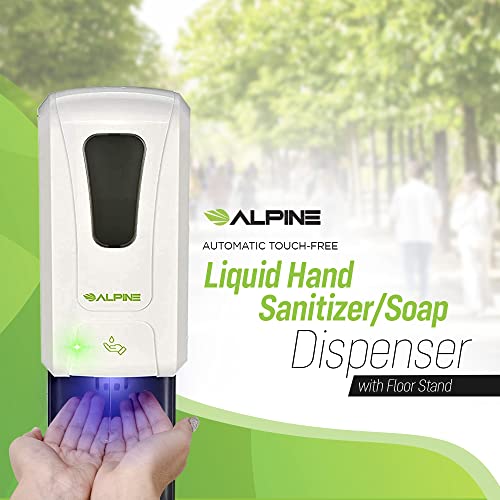 Image of Alpine Automatic Touchless Hand Soap Dispenser Liquid Sanitizing Station - Smart Sanitizer with Sturdy Floor Stand for Commercial /Home /Office /Hotel /Church /School Use, Soap Capacity 1200ml