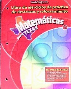 Paperback Matematicas para Texas 1 (Libro de ejercicios de practica de destrezas y reforzamiento) Book