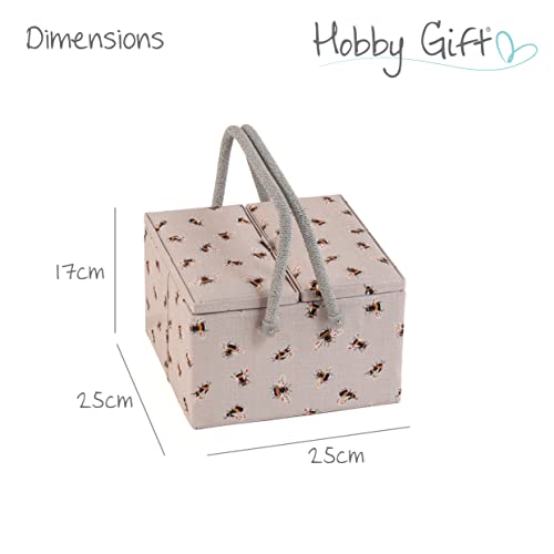 Hobby Gift Large Sewing Box Organiser Twin Lid with Handle, Cotton Basket Sewing Storage Box - Image 4