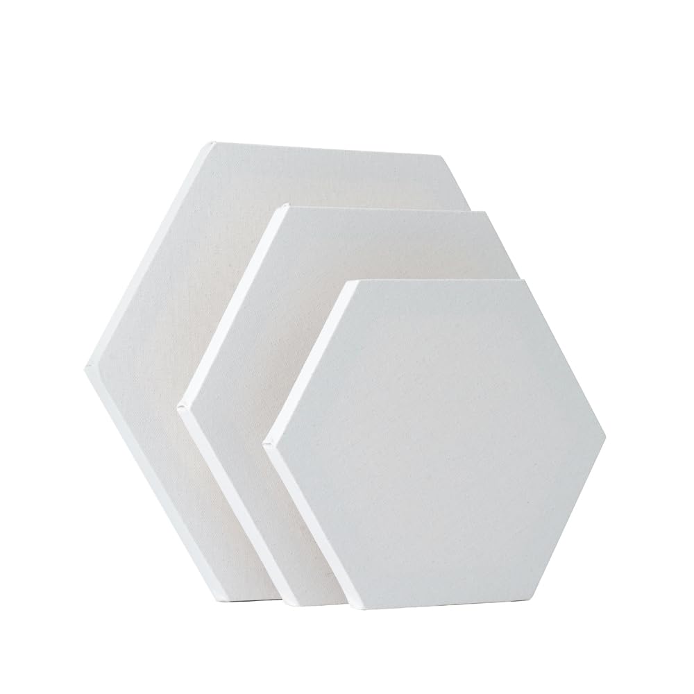 Toile hexagone Transon en lot de 3 pour décoration murale géométrique salon