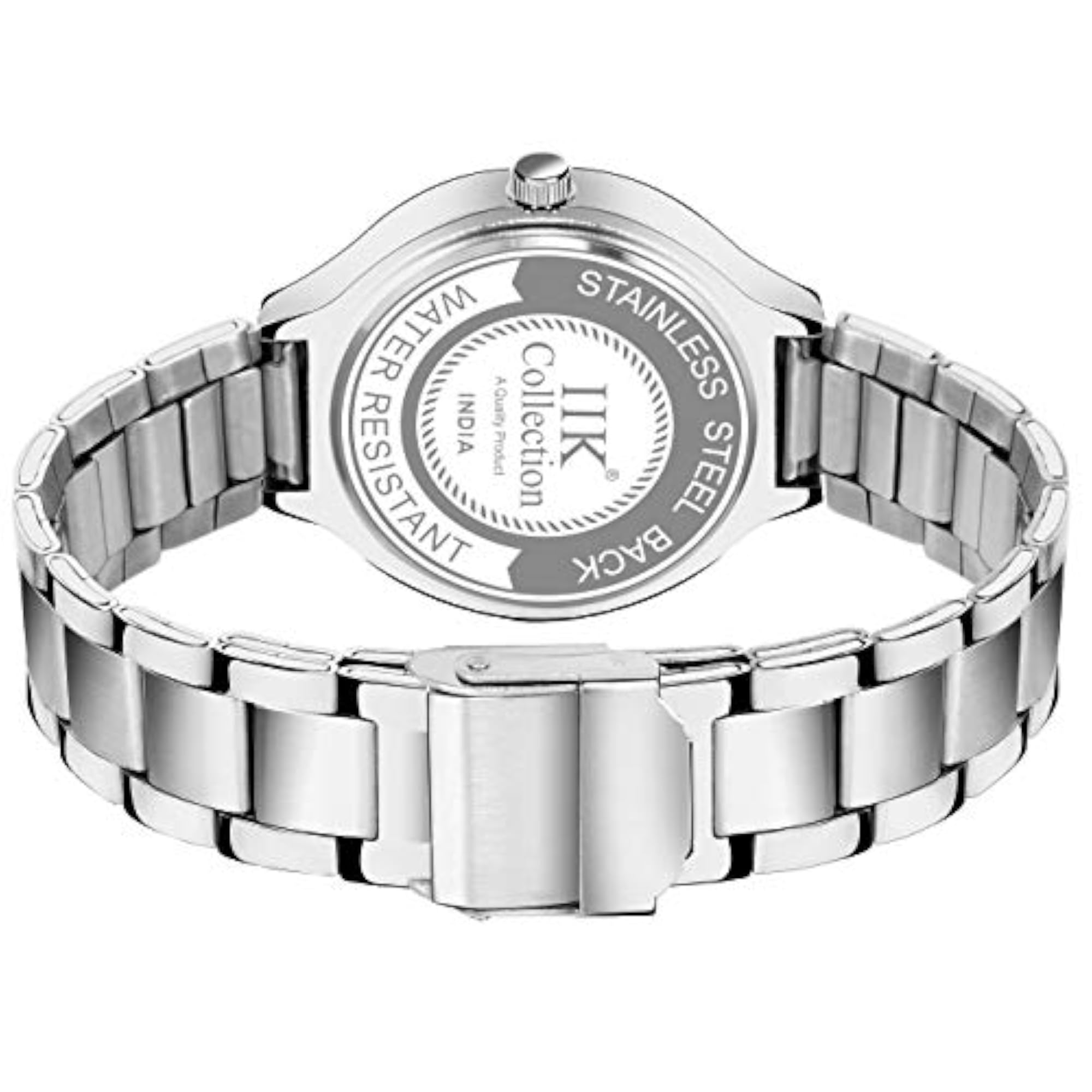 Women's Analogue Pink Dial Silver Bracelet Watch