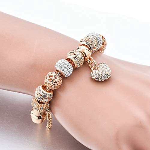 La Raffine Luxury Crystal Heart Charm Bracelets&Bangles Gold Bracelets For Women Jewellery Pulseira Feminina Bracelet Gifts For Women Girl Gifts Valentines/Birthday/Anniversary/Mother’s Day #TOP2