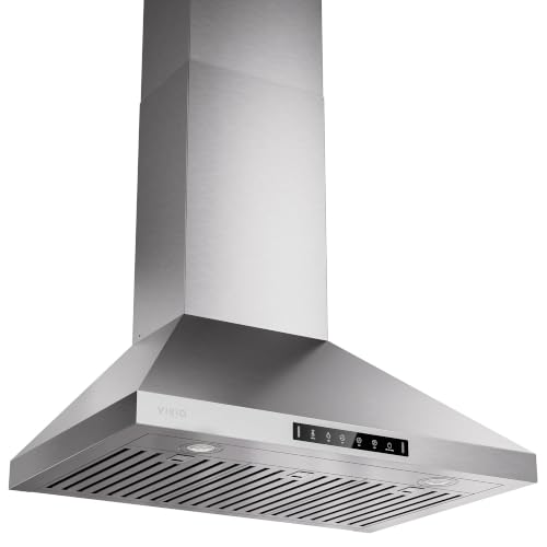 Image of VIKIO HOME 30 Inch Wall Mount Range Hood 900 CFM, Smart Gesture Touch Control, Ducted /Ductless Convertible, Permanent Baffle Filters, Stainless Steel Kitchen Vent Hood, 3-speed