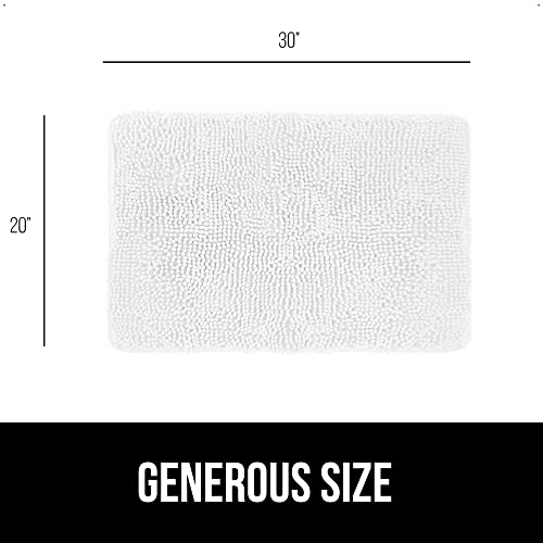 Gorilla Grip Bath Rug 30x20, Thick Soft Absorbent Chenille, Rubber Backing Quick Dry Microfiber Mats, Machine Washable Rugs for Shower Floor, Bathroom Runner Bathmat Accessories Decor, White - 4