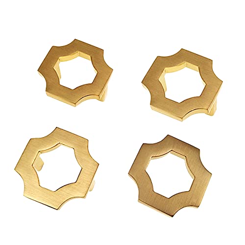 4 pomos de gabinete de oro cepillado, pomos de gabinete de zinc sólido dorado, pomos de gabinete de bronce champán para cajones de tocador, accesorios de cocina para gabinetes y baño Cover