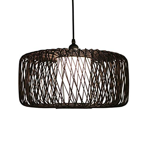 Lustre chinois en bambou et rotin suspension DIY eclairage simple