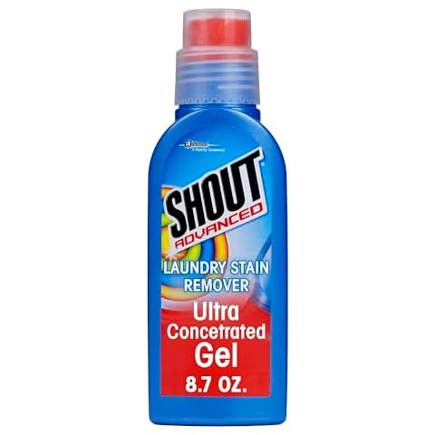 Shout Advanced Stain Remover Gel for Clothes Laundry, Ultra Concentrated Gel with Built-in Scrubber Brush for Deep Set-In stains, 8.7oz Cover