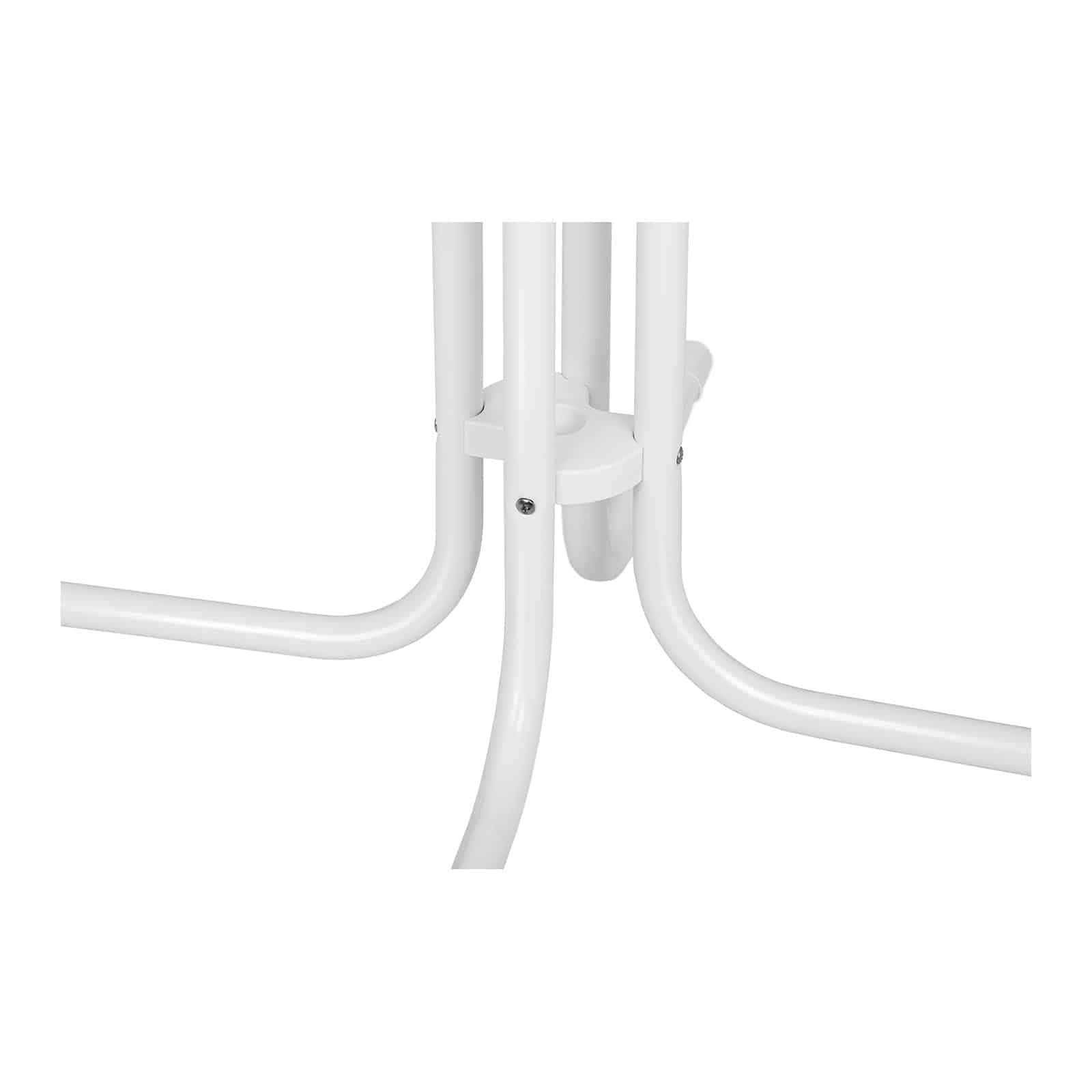 Royal Catering Table Haute Pliante Ø80 cm Hauteur 110 cm Pieds Réglables Acier et Contreplaqué Revêtu De Plastique Blanc Mange-Debout Rond Table de Bistro Jardin Terasse Extérieur Table de Bar