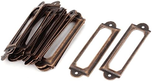 Aexit Office Library Home Hardware 60x17mm File Drawer Tag Frame Label Holder Copper Tone 20 Pcs Model:35as51qo116