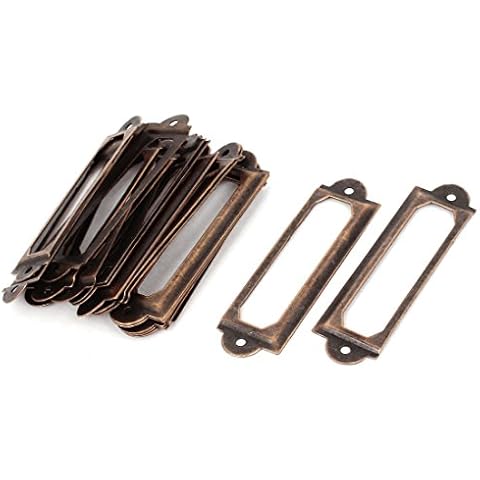 Uxcell Copper Tone File Drawer Tag Label Holders Cover