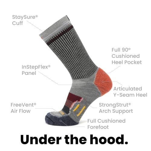Image of GRIP6 Crew Socks - Merino Wool Socks Made in the USA, Lightweight Wool Hiking Socks, Crew Socks for Men and Women