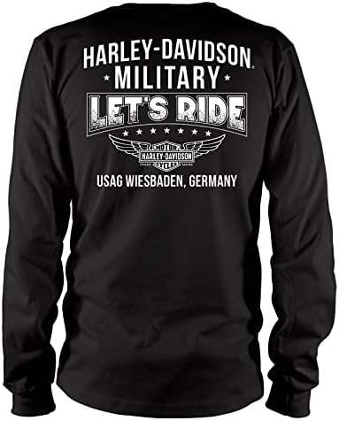 Harley-Davidson Military, Custom Overseas Military Tour, Blue Patriotic Eagle, Long Sleeve T-Shirt