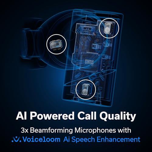 Image of Status Pro X Wireless Earbuds, Triple Speaker Driver, Hi-Res Audio with LDAC, 52dB ANC, 6 Beamforming Mics with VoiceLoom AI for Clearest Calls (Moonbeam)