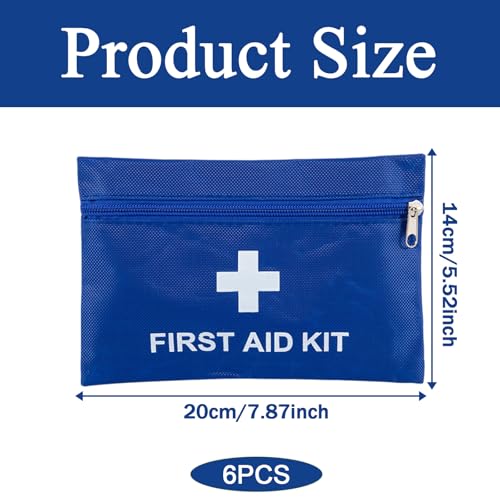 Image of 12 Pack Empty First Aid Kit Bag, Small First Aid Pouch Bulk, Water Resistant Travel Medical Organizer, Mini Emergency Supply Storage for Home, Car, Office, Camping, Outdoors (Blue, 20x14cm, Bag Only)