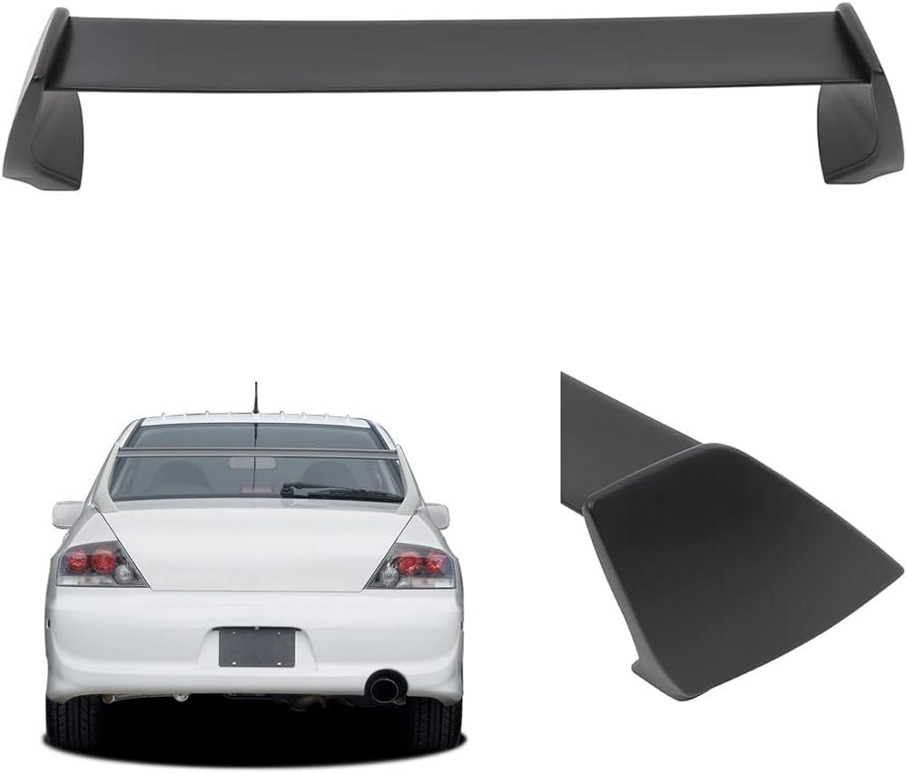 Rear Spoiler Wing for Mitsubishi Lancer Evolution EVO 7 8 9 2003-2007, Trunk Lip Spoiler Wing Black Bolt-on Mount