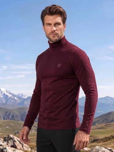 Image of CHKOKKO Winter Wear Cotton Plain Full Sleeve Turtle Neck Regular Fit T Shirt For Men