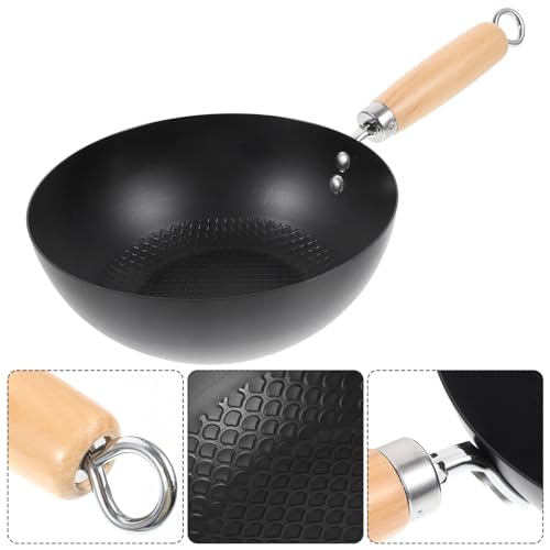 Sartén Wok de hierro forjado multiuso con mango miniatura 7