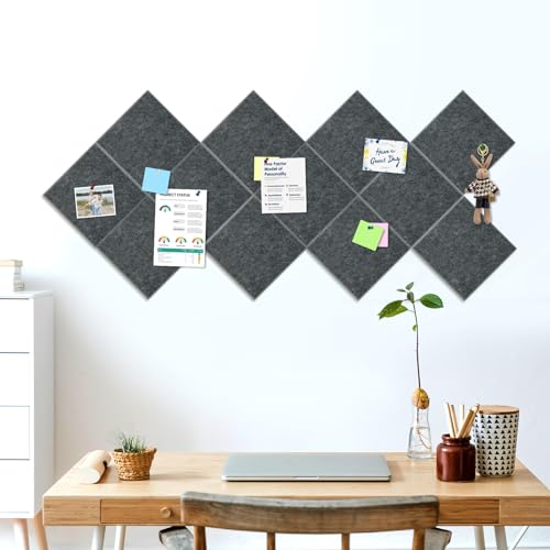 AMUSIGHT Large Cork Board Tiles, 12 Packs 12" x 12", Gray by AMUSIGHT - Image 7